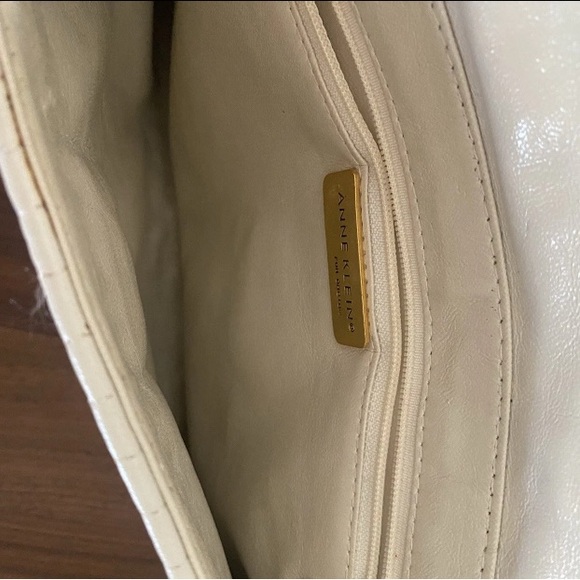 Anne Klein White Quilted Shoulder Bag with Gold Chain - Picture 7 of 7